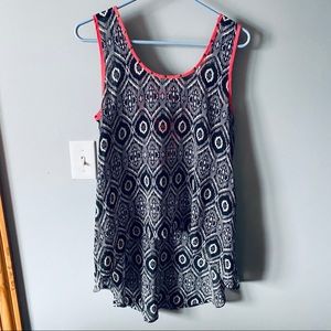 Studio Y black aztec print tank top